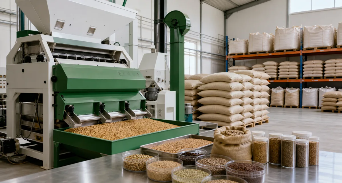 Seed cleaning and warehouse image from the Anatoli Seeds website assets